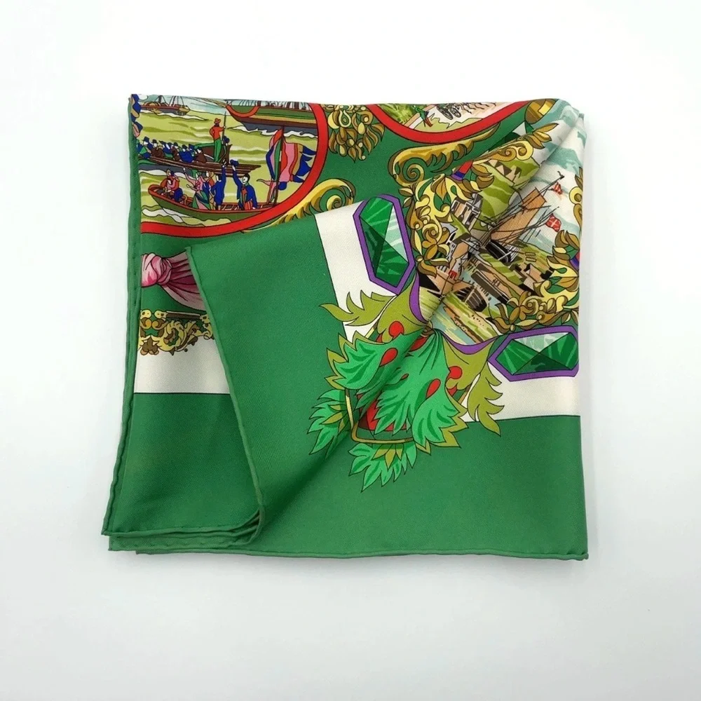 HERMES Vintage Rare Collectors “L’Entente Cordiale” Multicolor 100% Silk Scarf